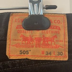 LEVI 505 black denim 34x30